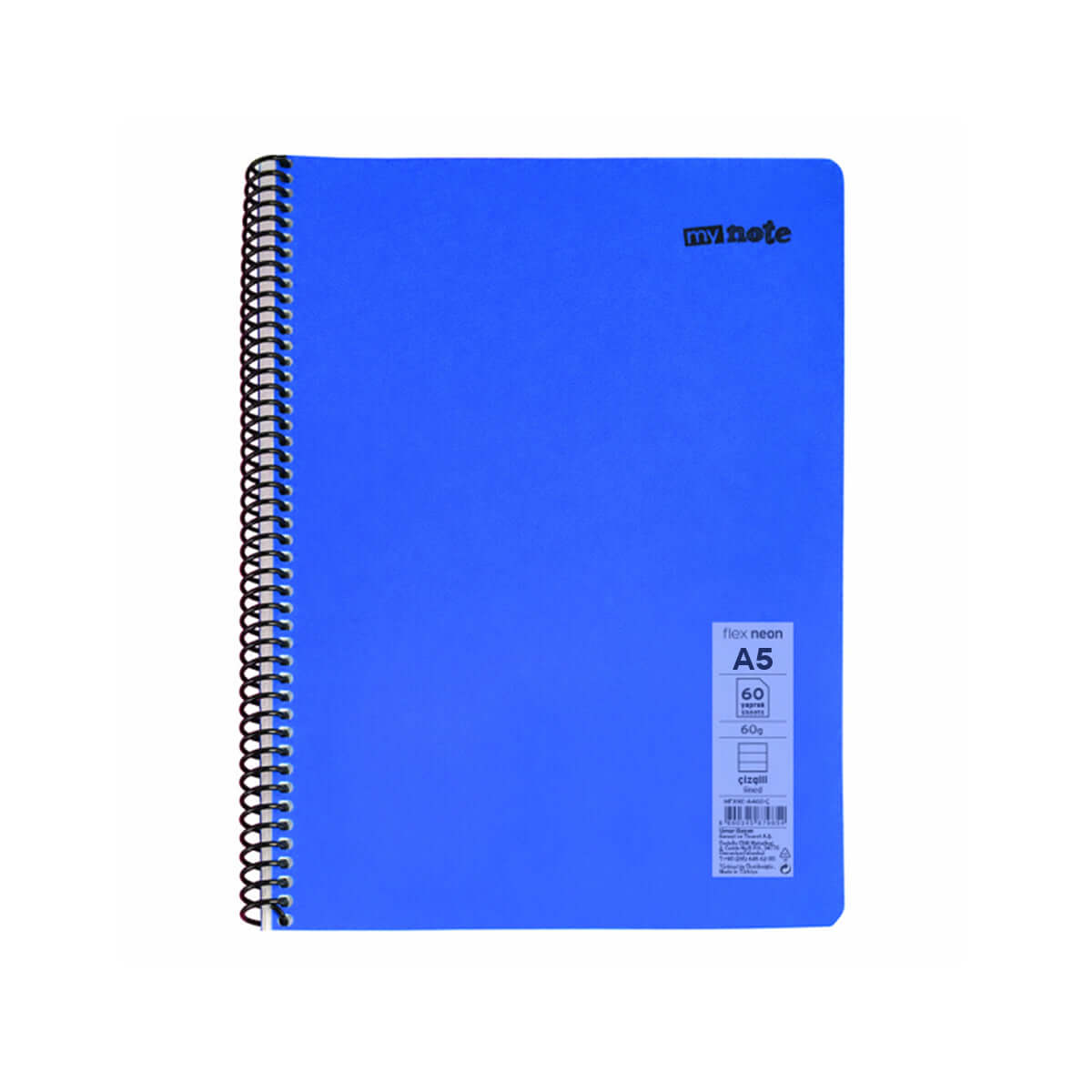 Caiet cu spira Mynote, PP A5, 60 file, dictando, Neon Caiet cu spira Mynote, PP A5, 60 file, dictando, Neon